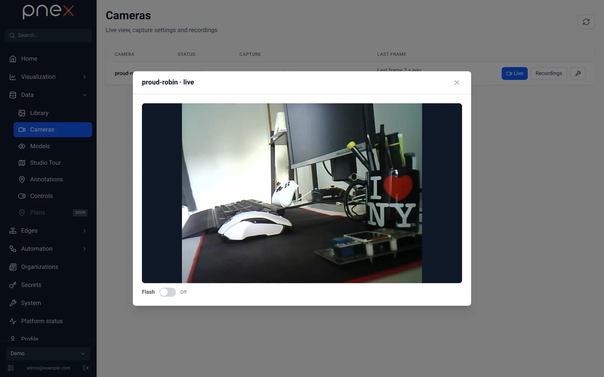 Live view of an ESP32-CAM