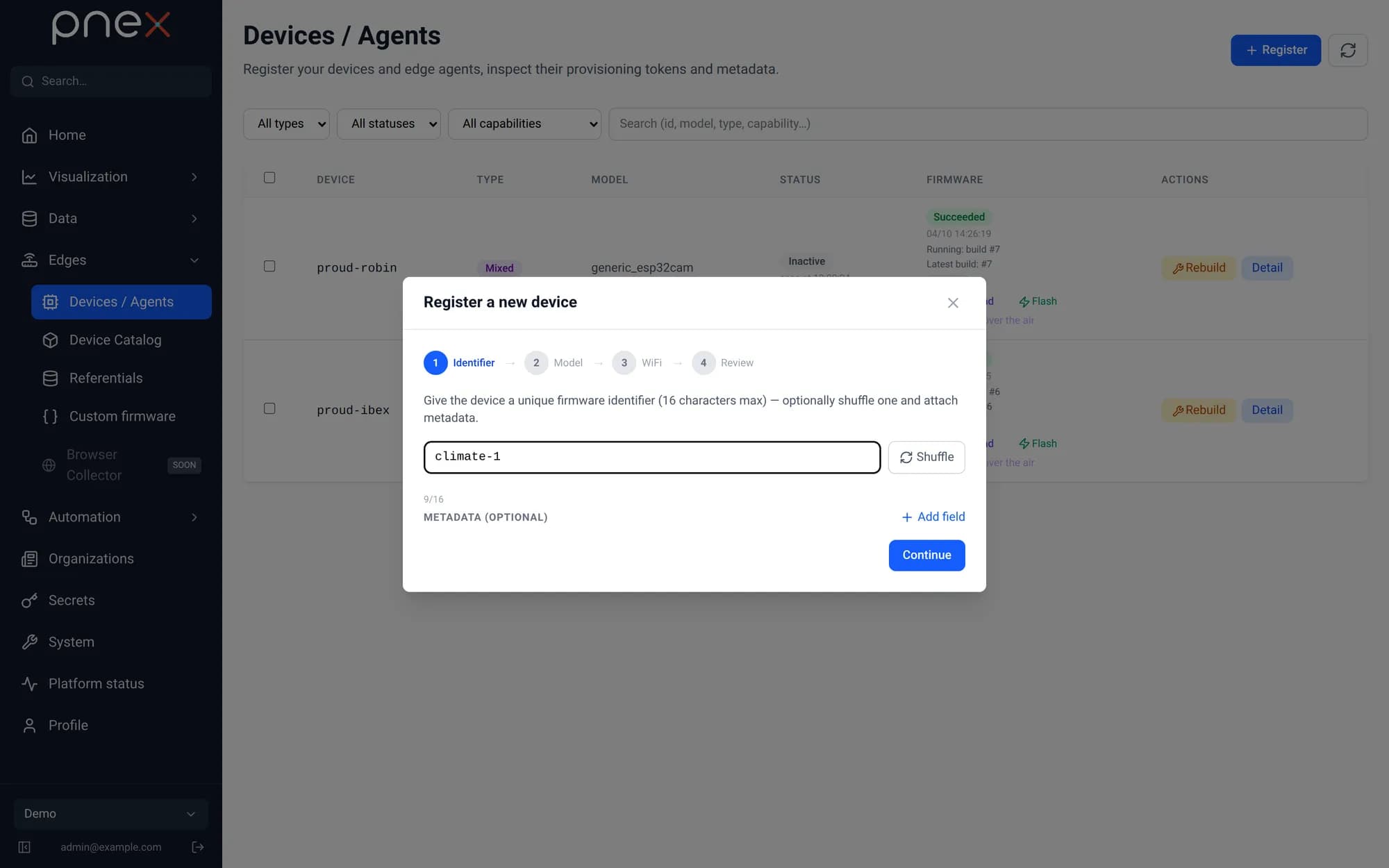 Register the board