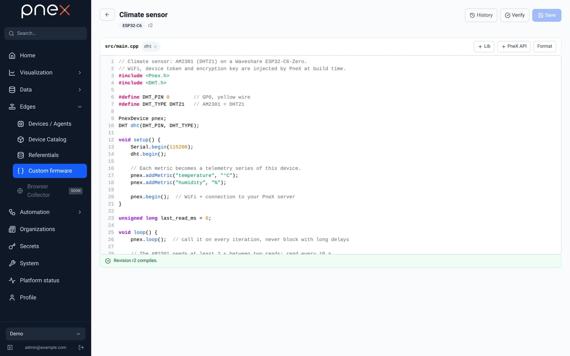 Paste the code, save and verify