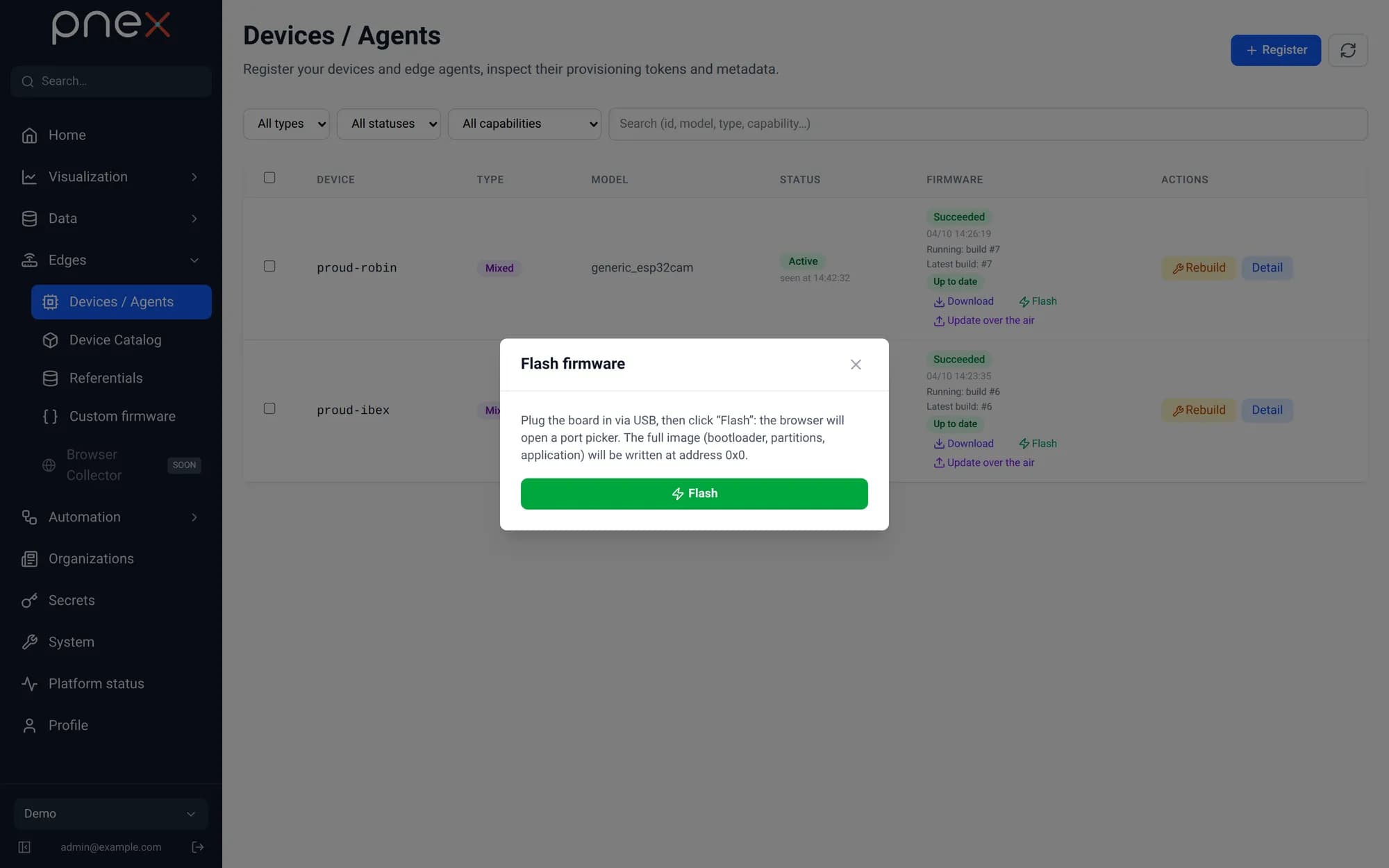 Flash from the browser