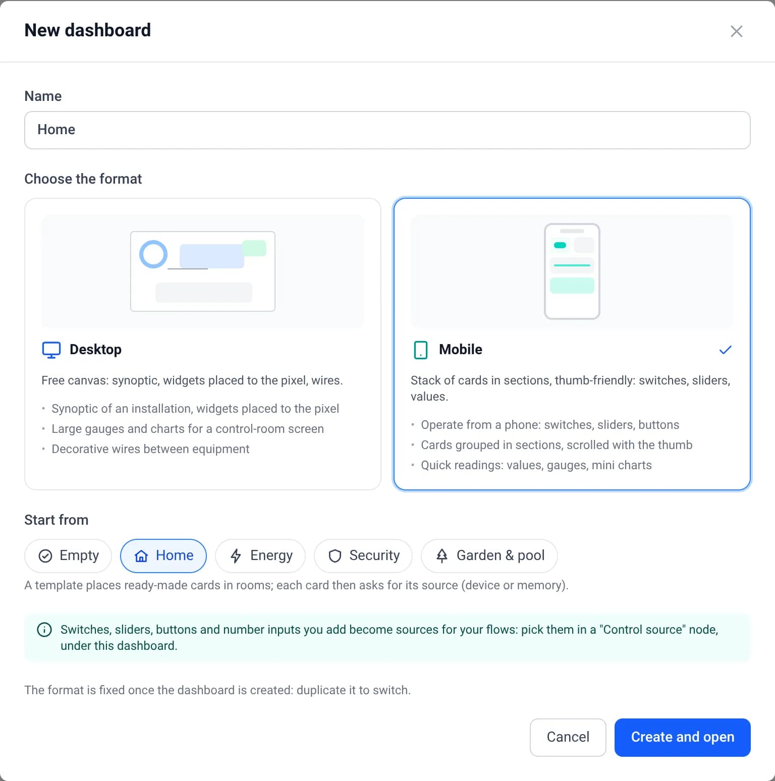 Create the phone dashboard
